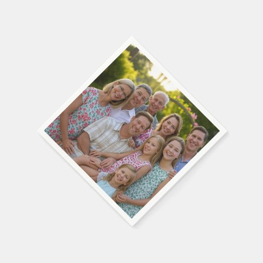 ファミリ懇親会写真のカスタマイズ追加 スタンダードカクテルナプキン (角)