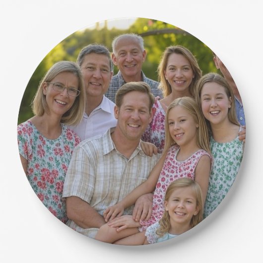 ファミリ懇親会写真のカスタマイズ追加 ペーパープレート (正面)