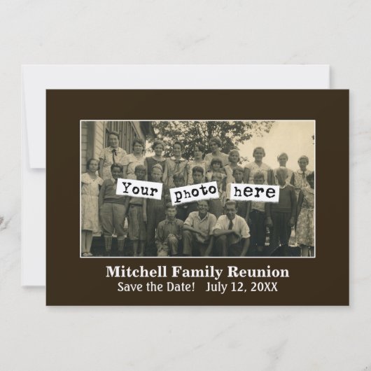 ファミリ懇親会写真テンプレートの発表 招待状 (正面)