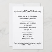 ファミリ懇親会写真テンプレートの発表 招待状 (裏面)