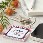 ファミリ懇親会写真赤白青 キーホルダー (正面右)