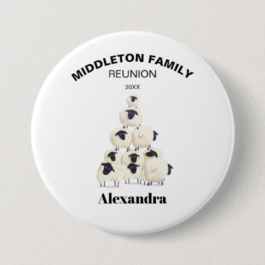 ファミリ懇親会収集おもしろいブラックネーム 缶バッジ (正面)