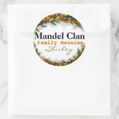 ファミリ懇親会名タグシールテンプレート ラウンドシール (バッグ)