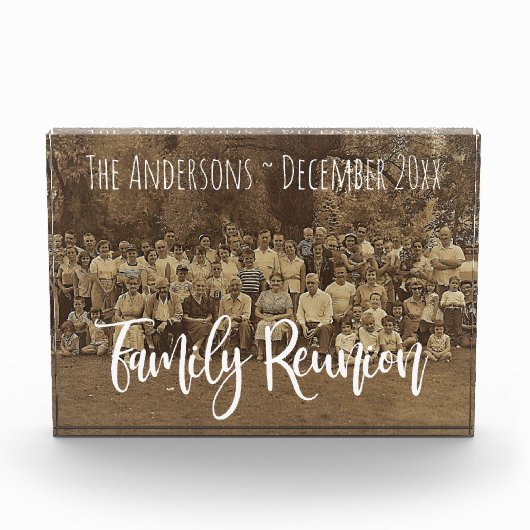 ファミリ懇親会名前と日付の追加の写真のアップロード フォトブロック (正面)