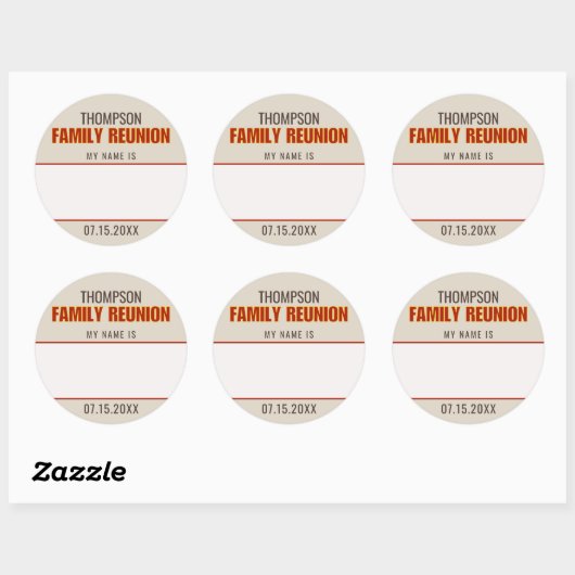 ファミリ懇親会名前をカスタムするバッジ ラウンドシール (シート)