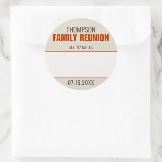 ファミリ懇親会名前をカスタムするバッジ ラウンドシール (バッグ)