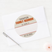 ファミリ懇親会名前をカスタムするバッジ ラウンドシール (封筒)