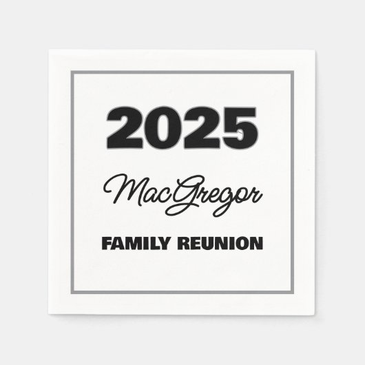 ファミリ懇親会名(年) スタンダードカクテルナプキン (正面)