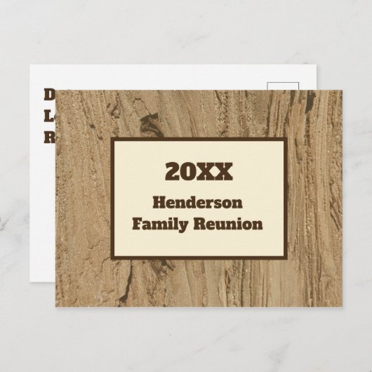 ファミリ懇親会招待状の素朴発表 ポストカード (正面/裏面)