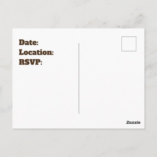 ファミリ懇親会招待状の素朴発表 ポストカード (裏面)