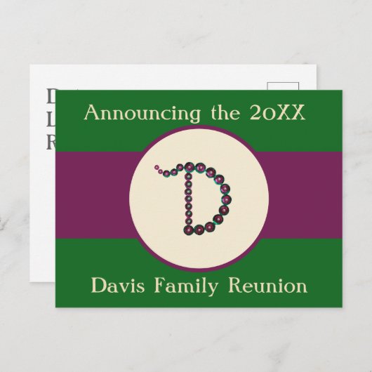 ファミリ懇親会招待状発表文字D ポストカード (正面/裏面)