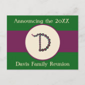 ファミリ懇親会招待状発表文字D ポストカード (正面)