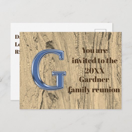 ファミリ懇親会招待状発表文字G ポストカード (正面/裏面)