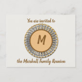 ファミリ懇親会招待状発表金ゴールドシルバー ポストカード (正面)