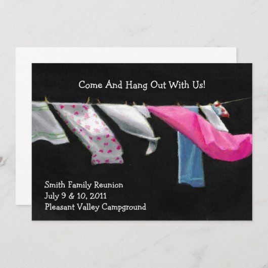 ファミリ懇親会招待状:アつるウト 招待状 (正面/裏面)