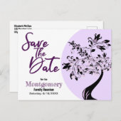 ファミリ懇親会日付の保存タイポグラフィアーモダント 案内ポストカード (正面/裏面)