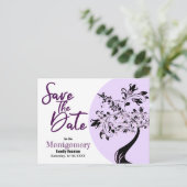 ファミリ懇親会日付の保存タイポグラフィアーモダント 案内ポストカード (スタンド正面)