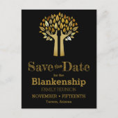 ファミリ懇親会日付の保存ハンズアップツリー葉項目 案内ポストカード (正面)