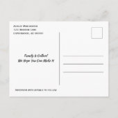 ファミリ懇親会日付の保存ハンズアップツリー葉項目 案内ポストカード (裏面)