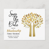 ファミリ懇親会日付の保存ハンズアップツリー葉項目 案内ポストカード (正面)