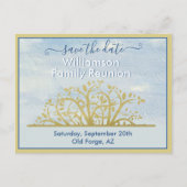 ファミリ懇親会日付の保存系図学ツリー 案内ポストカード (正面)