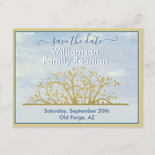 ファミリ懇親会日付の保存系図学ツリー 案内ポストカード (正面)