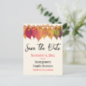 ファミリ懇親会日付の保存紅葉 案内ポストカード (スタンド正面)