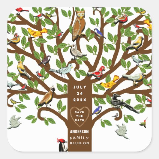 ファミリ懇親会日付の保存 スクエアシール (正面)