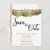 ファミリ懇親会日付の保存《植物》アスペンツリー葉 案内ポストカード (正面/裏面)