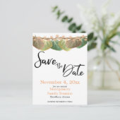 ファミリ懇親会日付の保存《植物》アスペンツリー葉 案内ポストカード (スタンド正面)