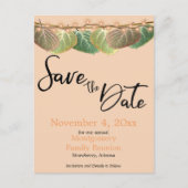 ファミリ懇親会日付の保存《植物》アスペンツリー葉 案内ポストカード (正面)