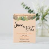 ファミリ懇親会日付の保存《植物》アスペンツリー葉 案内ポストカード (スタンド正面)