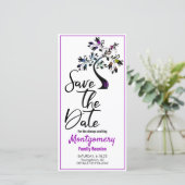 ファミリ懇親会日付の紫の木モダンを保存 セーブザデート (スタンド正面)