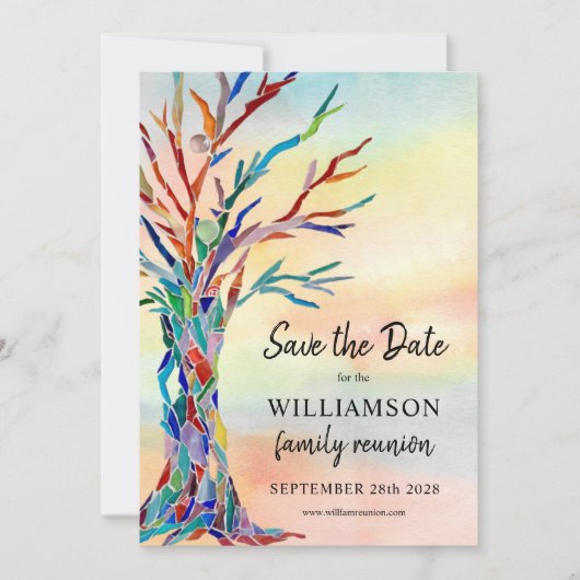 ファミリ懇親会日付を保存するファミリツリー セーブザデート (正面)