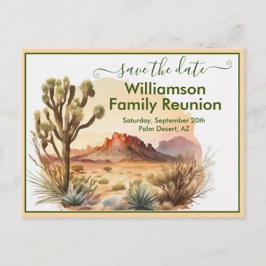 ファミリ懇親会日付を保存する南西QRコード 案内ポストカード (正面)