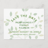 ファミリ懇親会日付を保存グリーンツリー 案内ポストカード (正面)