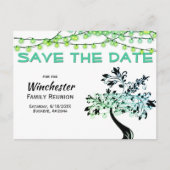 ファミリ懇親会日付を保存グリーンライトツリー 案内ポストカード (正面)