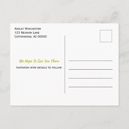 ファミリ懇親会日付を保存Apple Tree Lights 案内ポストカード (裏面)