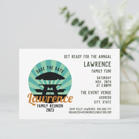 ファミリ懇親会日付カードの保存 セーブザデート (スタンド正面)