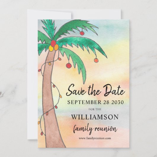 ファミリ懇親会日付カードの保存 招待状 (正面)