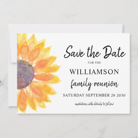 ファミリ懇親会日付カードの保存 招待状 (正面)