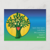 ファミリ懇親会日付ツリーのモダン保存 ポストカード (正面)