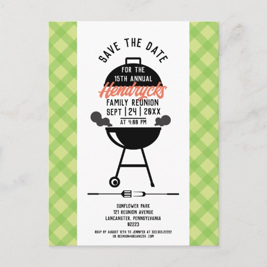 ファミリ懇親会日付ポストカードの保存 ポストカード (正面)