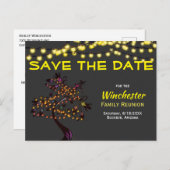 ファミリ懇親会日付ライトツリーを保存 案内ポストカード (正面/裏面)