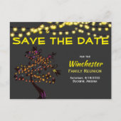 ファミリ懇親会日付ライトツリーを保存 案内ポストカード (正面)