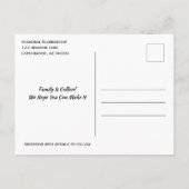 ファミリ懇親会日付リンクされた白いハートを保存 案内ポストカード (裏面)