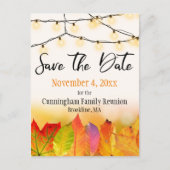 ファミリ懇親会日付文字列ライトを保存葉する 案内ポストカード (正面)