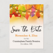 ファミリ懇親会日付文字列ライトを保存葉する 案内ポストカード (正面)