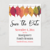 ファミリ懇親会日付秋の木の葉 案内ポストカード (正面)