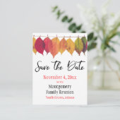 ファミリ懇親会日付秋の木の葉 案内ポストカード (スタンド正面)